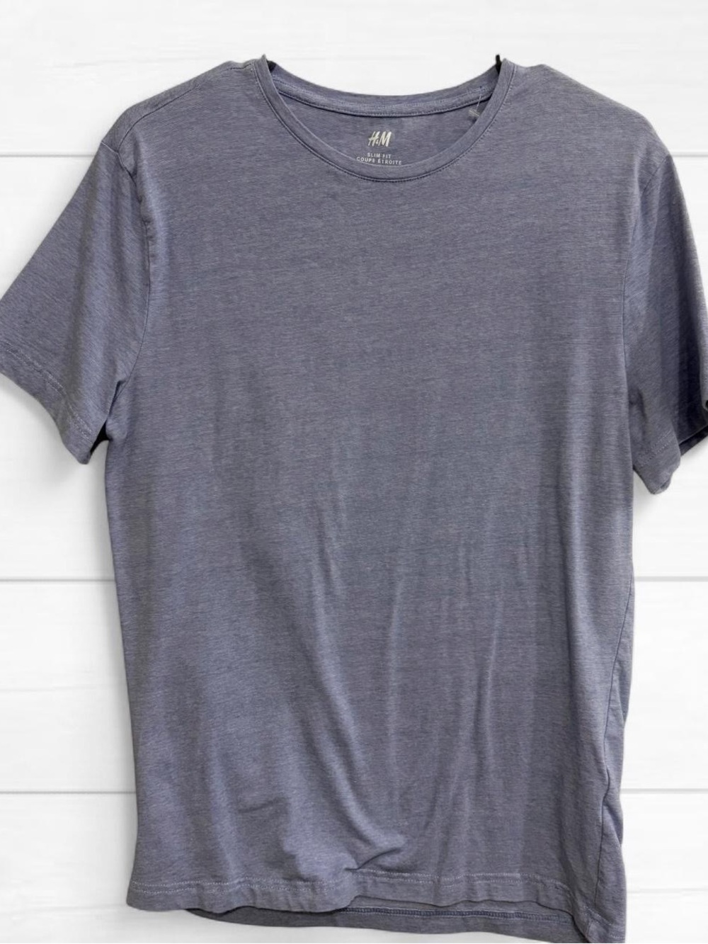 H&M Men’s Short Sleeve Crew Neck T-Shirt in Blue